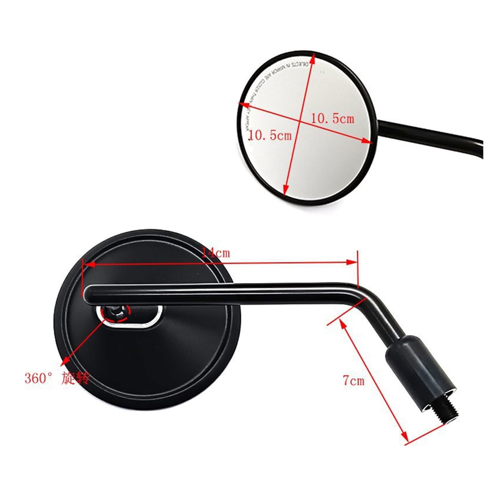 Specchietto Moto Destro Per Specchietti Laterali Per Moto Da Strada Scooter E-bike Universali Regolabili In Alluminio 10Mm