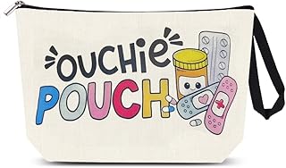 The Ouch Pouch Medicine First Aid Bag for Travel Camping Toiletry Bags with Zipper First Aid Kit Meds Storage Bag Funny Ouchie Pouch for Daughter Friend Birthday Christmas Gifts for Women Men