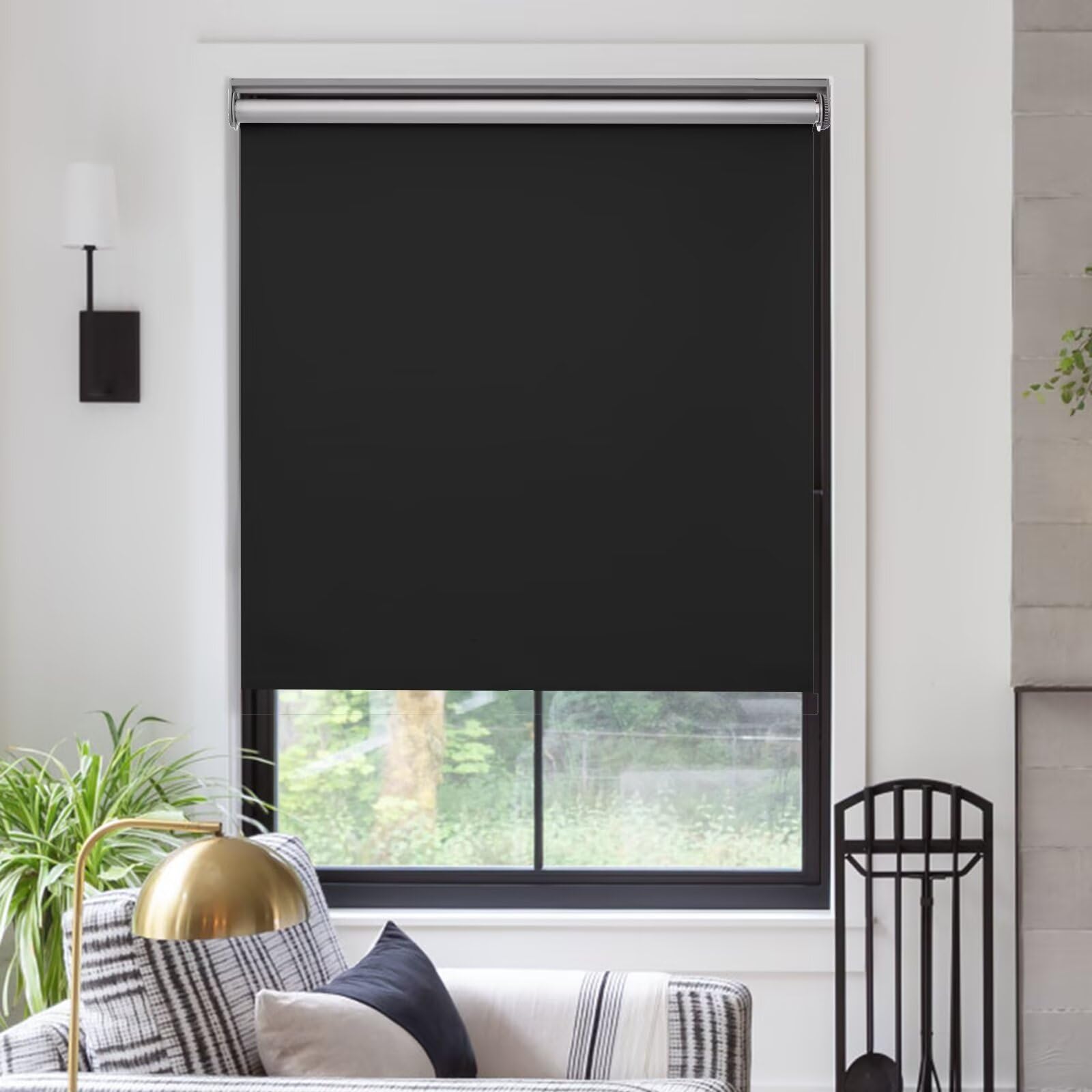 MYshade Free-Stop Cordless Roller Shades for Windows Room Darkening Roller Shades & Blinds Same Color Both Sides Fabric Pull Down Shade for Home