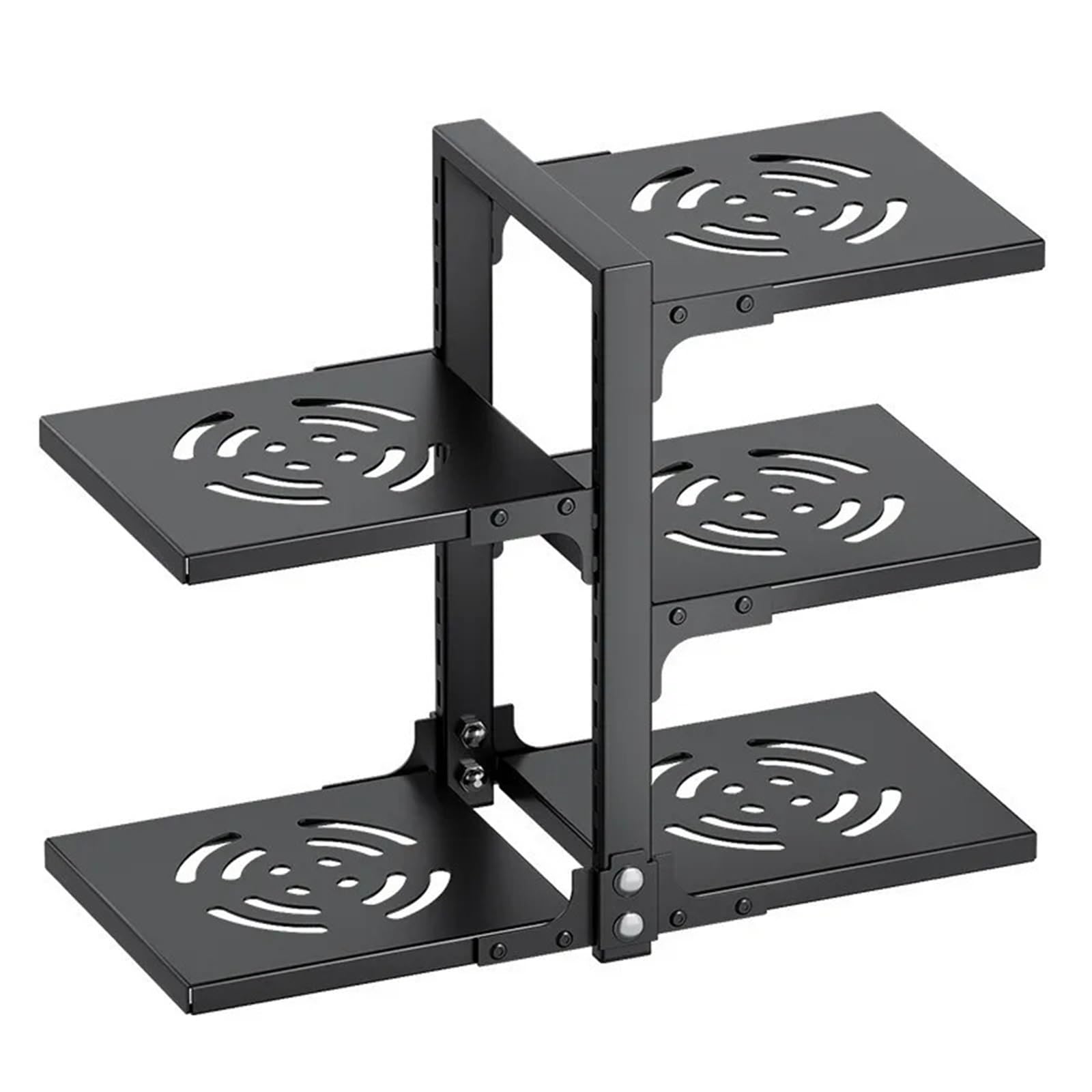YXINAER Pots and Pans Organizer 5 Tier Pots Pans Organizer for Under Cabinet Adjustable Rustproof Storage for Big Stockpots Castiron Heavy Cookware