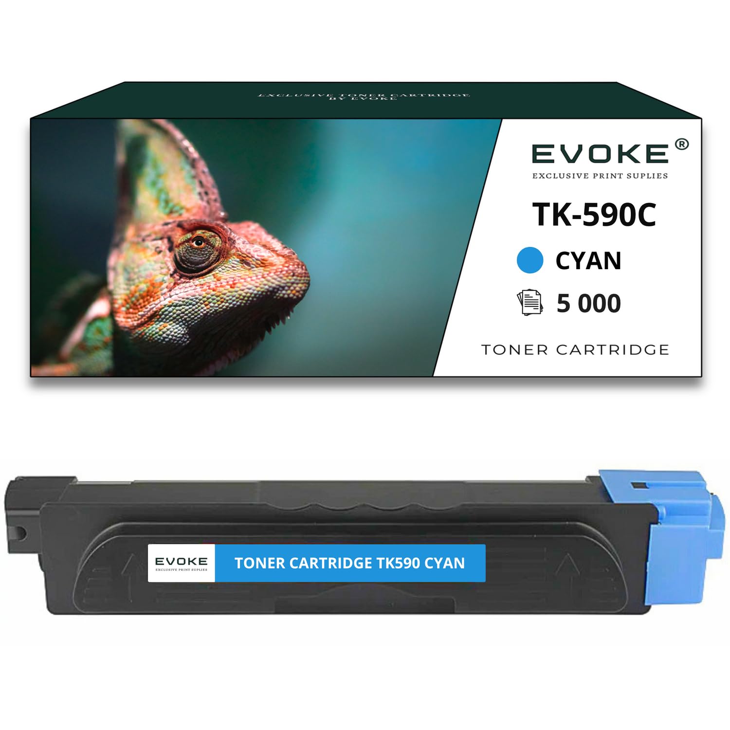EVOKE TK590 TK-590 Toner Kompatybilny z Kyocera M6026cdn M6526cdn P6026cdn (Zestaw CMYK) 22000 Stron