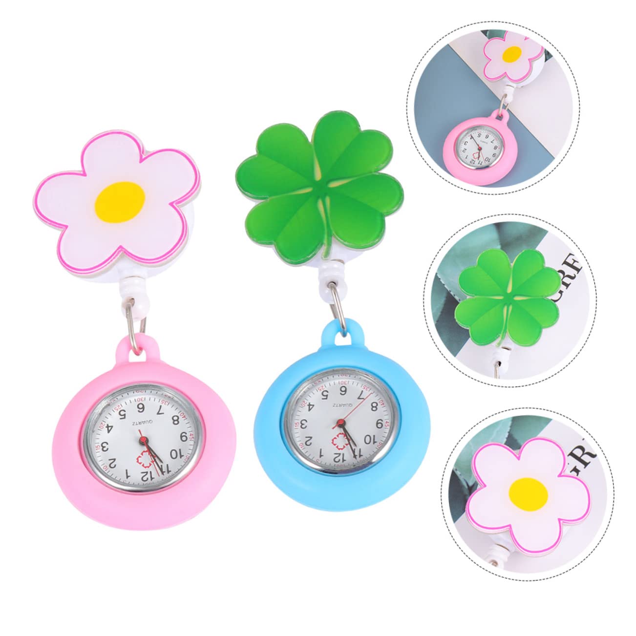 SHERCHPRY Mesa de Enfermera Reloj Medico Colgante Fob Reloj Mujer Accesorios enfermeria relógio Digital de Bolsillo de Enfermera Digital retráctil ：，：
