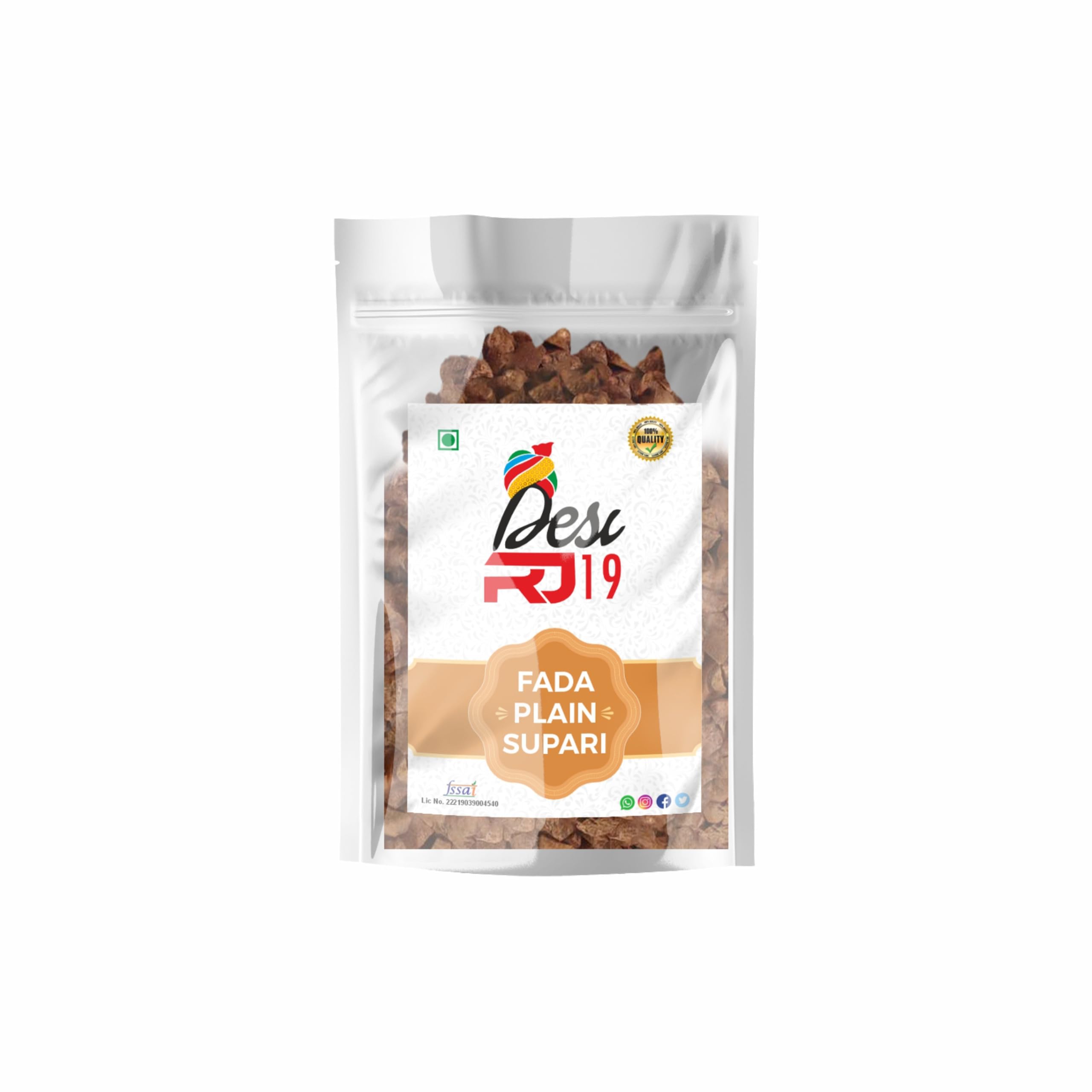 Desi RJ19 Fada Plain Supari 800g | Soft, Fada Plain Mouth Freshner Mukhwas Supari/Betel Nut