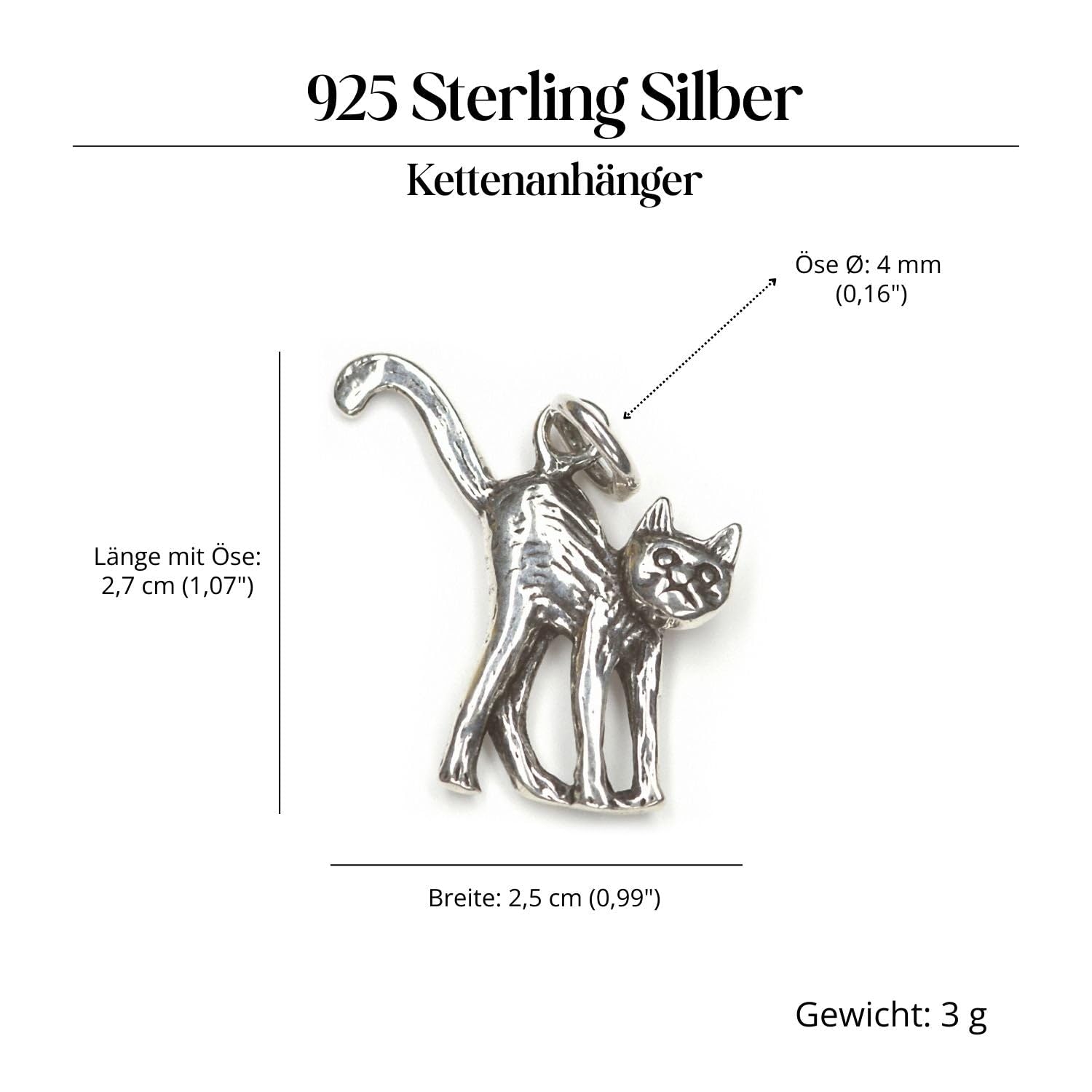 Schmuckanhänger Katze Silberanhänger 925 Sterling Silber Kinder Frauen