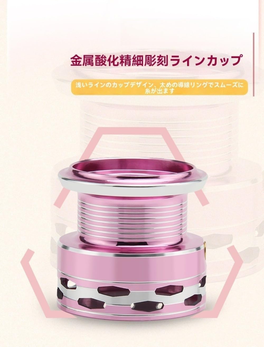 Amazon | Lamantt ルアーフィッシングリール フルメタル ピンク