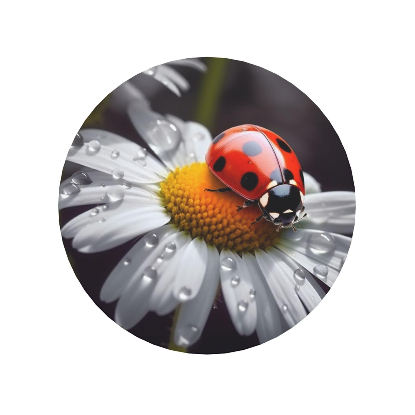 Fodpand Round Shape Ladybug On Daisy Flower Fridge Magnets, Strong Small Refrigerator Magnets Decorative Magnets For Kitchen Fridge Office Locker - Funny Magnetic Stickers Birthday Gifts