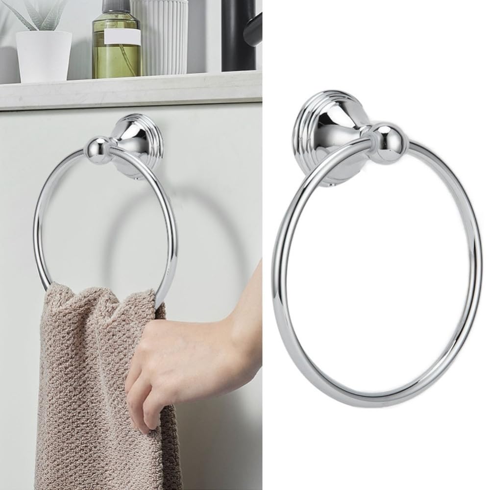 VVW&LIU Anillo para Toallas de Acero Inoxidable, Soporte para Toallas de Mano, toallero de Pared, Accesorios de baño, Color Plata.