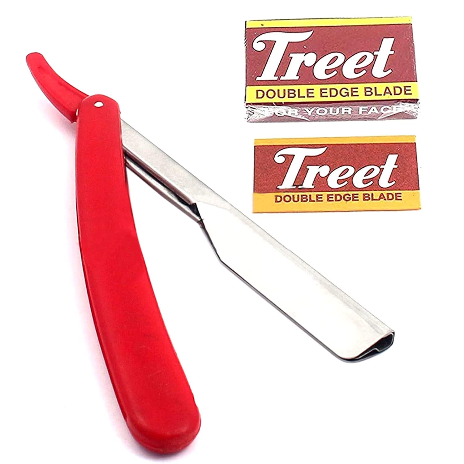 Laja Imports Straight Barber Razor Classic Shave Red Handle, B-765 for Educational Use