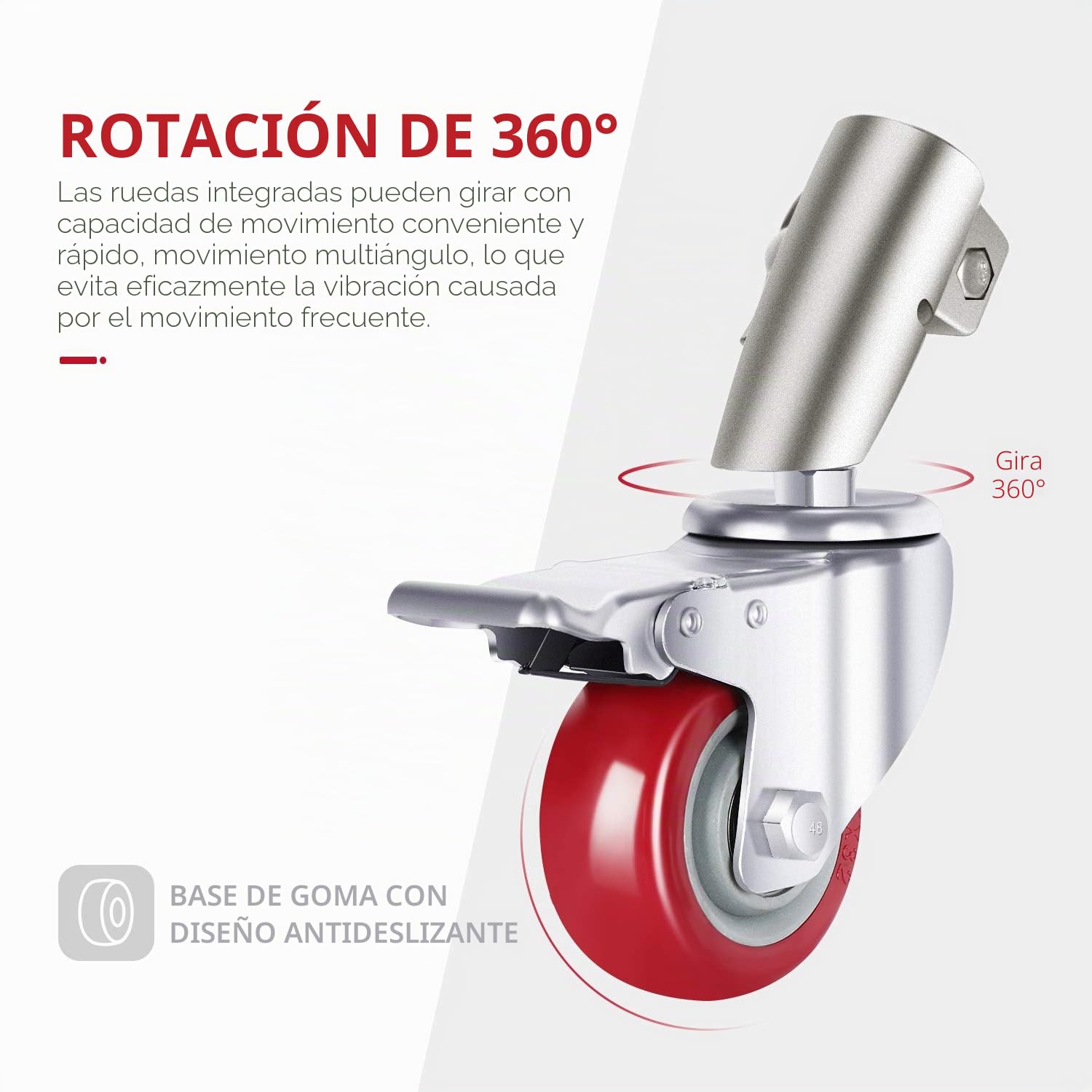 NEEWER - Juego de 3 ruedas giratorias, diámetro de 75 mm, construcción de metal y base de goma, solo compatible con el soporte C Neewer para disparos de vídeo en estudio (plata)