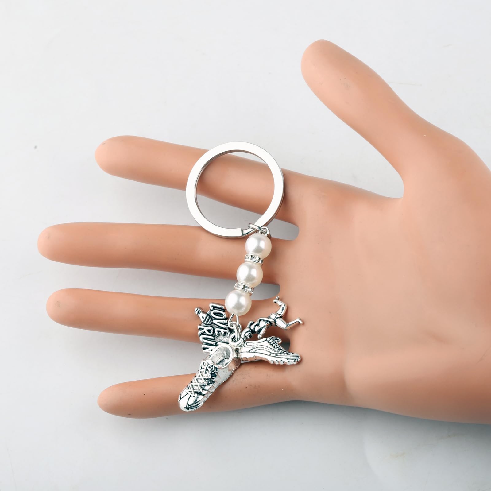 BEKECH Runner Keychain Marathon Runner Jewelry Running Gift Jewelry Track Marathon Gift Athlete Charm Purse Charms Key Ring