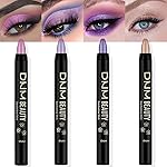 evpct 4Pcs Cream Eyeshadow Pencil Bulk Stick Set for Eyes Waterproof Pink Light Purple Violet Mocha Beige Shimmer Metallic Eyeshadow Crayon Stick sombras en crema para ojos