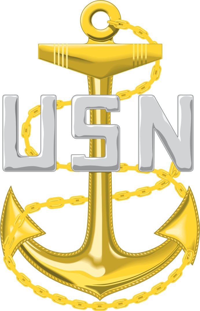 Veteran PinsVeteran Pins US Navy Chief Petty Officer (CPO) Waterproof Vinyl Window Bumper Sticker Decal 3.8 inch