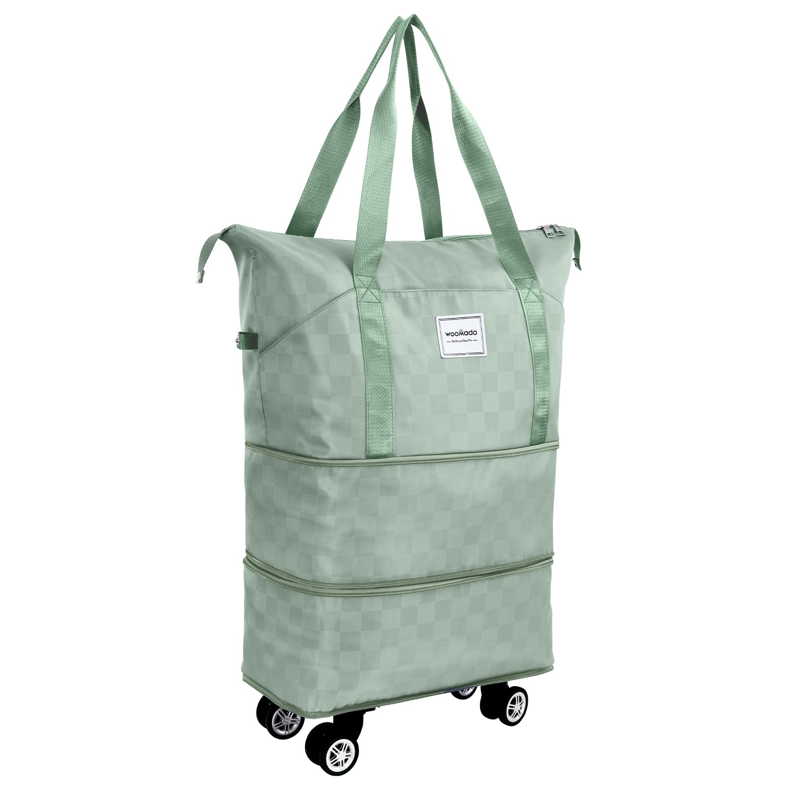 WOOMADA Rolling Duffel Bag With Wheels, Detachable Rolling Carry-On Luggage, Expandable Foldable Large Suitcase for Travel, Business, Camping, Gift