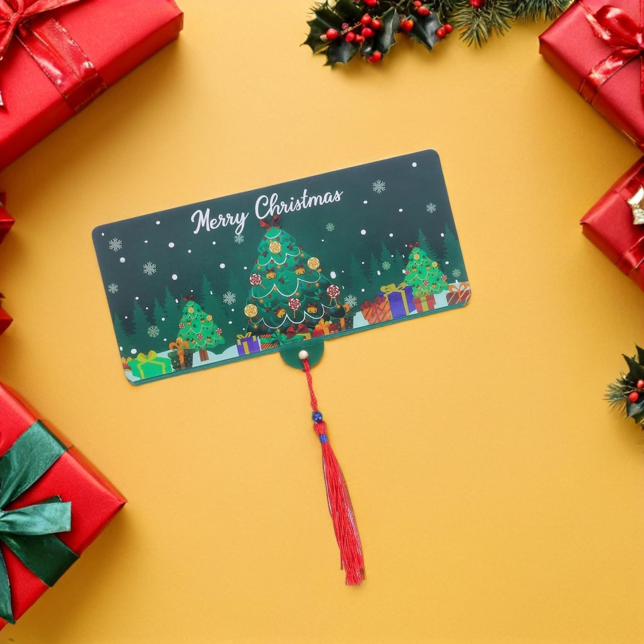 Angoily 12 Unidades De Regalos De Dinero De Navidad, Tarjeta 10 Compartimentos, Sobres De Dinero De Navidad Para Efectivo Para Familia, Fiestas Navideñas, Organizador De Efectivo Verde