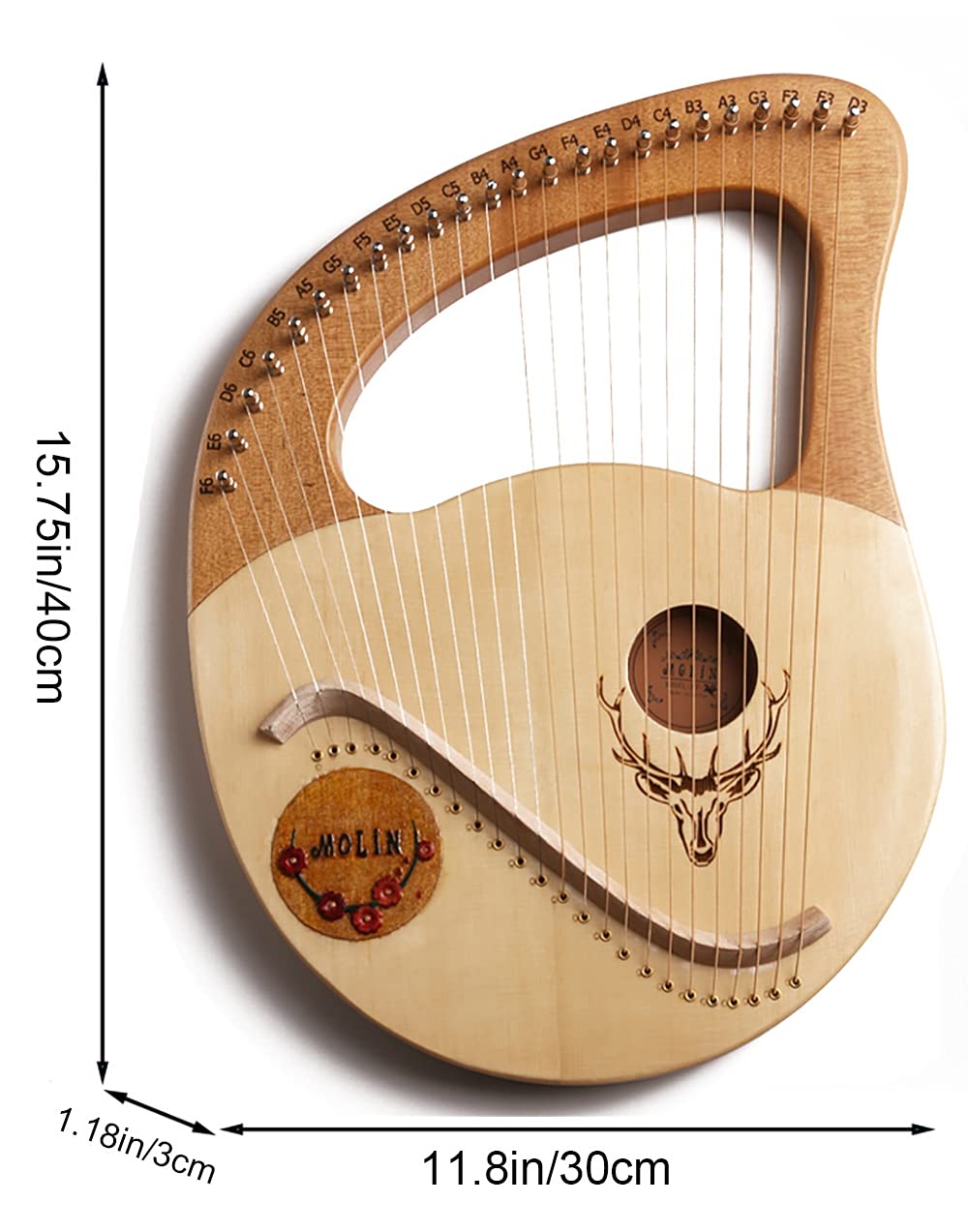 Donner Lyre Harpe Acajou 16 Cordes Métal Selle En Os Dans Le Style De La Grce Antique Avec Cl De Rglage Et Housse Noire Dlh 003 Donner Lyre Harpe Acajou 16 Cordes Métal Selle En Os Dans Le Style De La Grce Antique Avec Cl De Rglage Et Housse Noire Dlh 003