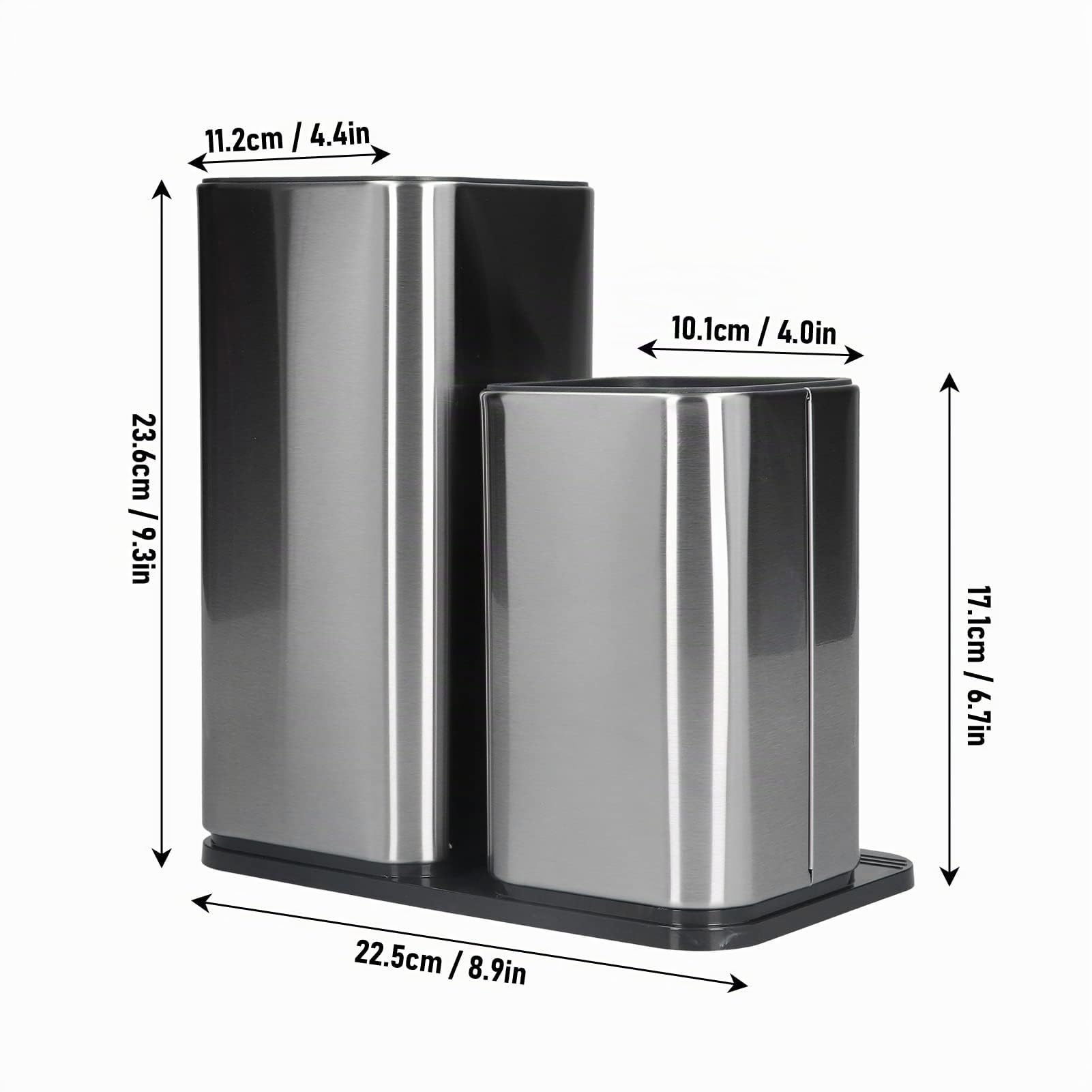 Soporte para cuchillos 2 en 1 con organizador de tabla de cortar, accesorio de almacenamiento de cocina de acero inoxidable para cocina