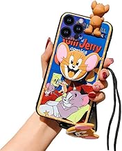 MKA Cartoon Case Animated 3D Doll,Phone Holder,Necklace Strap Soft iPhone Case with Lanyard Slim, Funny, and Protective Case for All iPhone Series (Jerry Mouse, for iPhone 11)