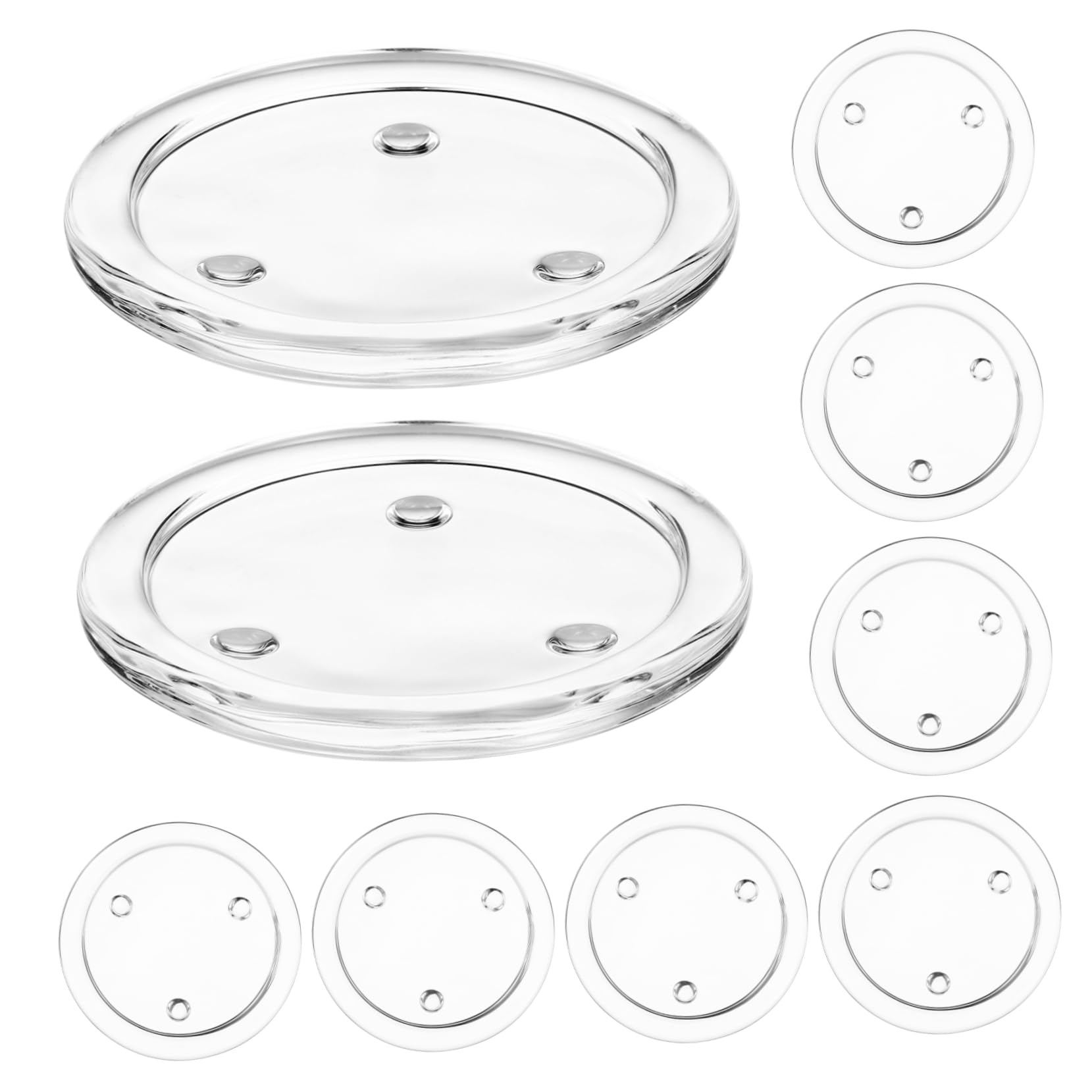 Toyvian Porta Candele in Vetro 10 Pezzi, Vassoio di Vetro Raffinato per Candele Tealight, Centrotavola Moderno per Matrimonio, Feste e Decorazione D'interni