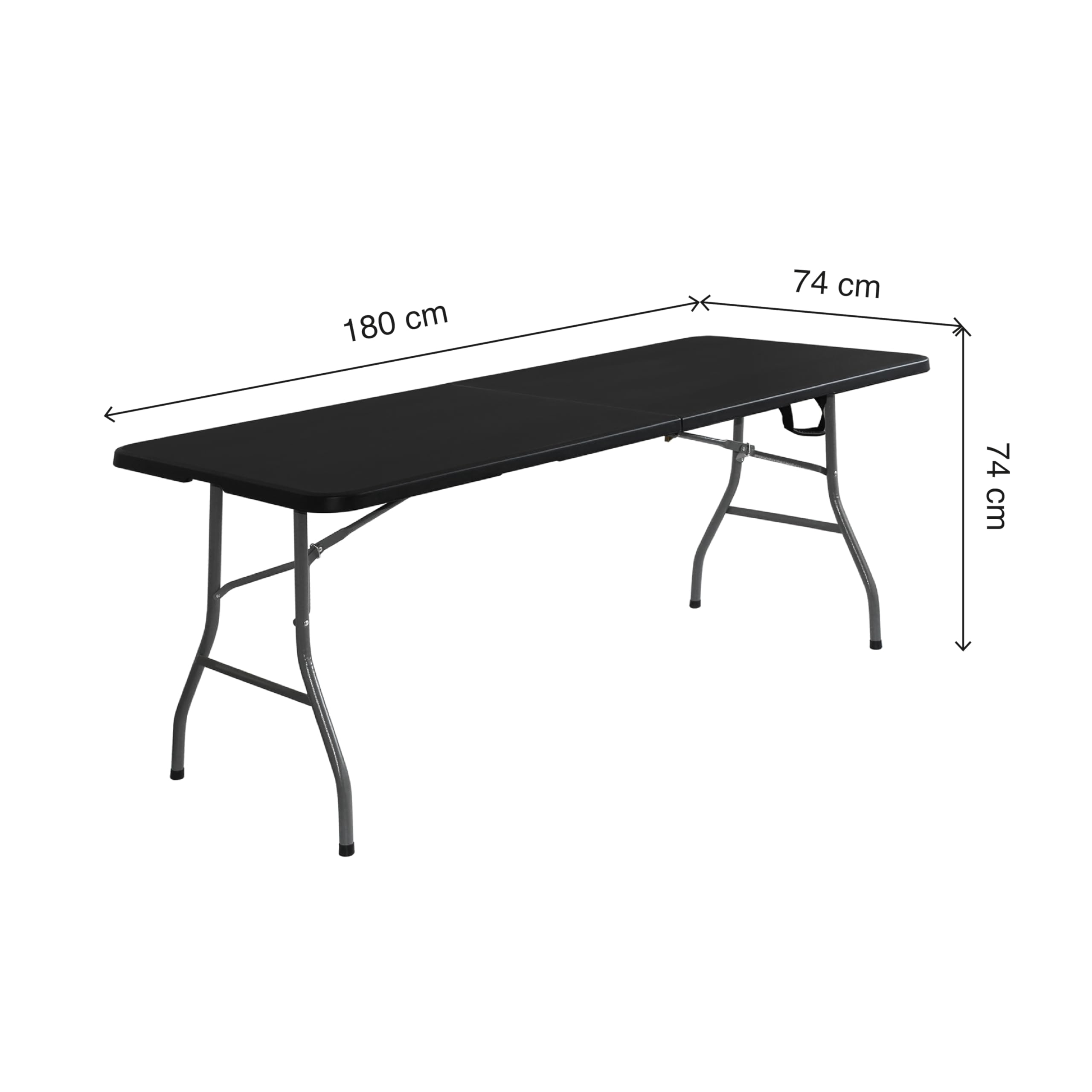 KG KITGARDEN - Table Pliante Portable multifonctionnelle, 180 x 74 x 74 cm, Noir