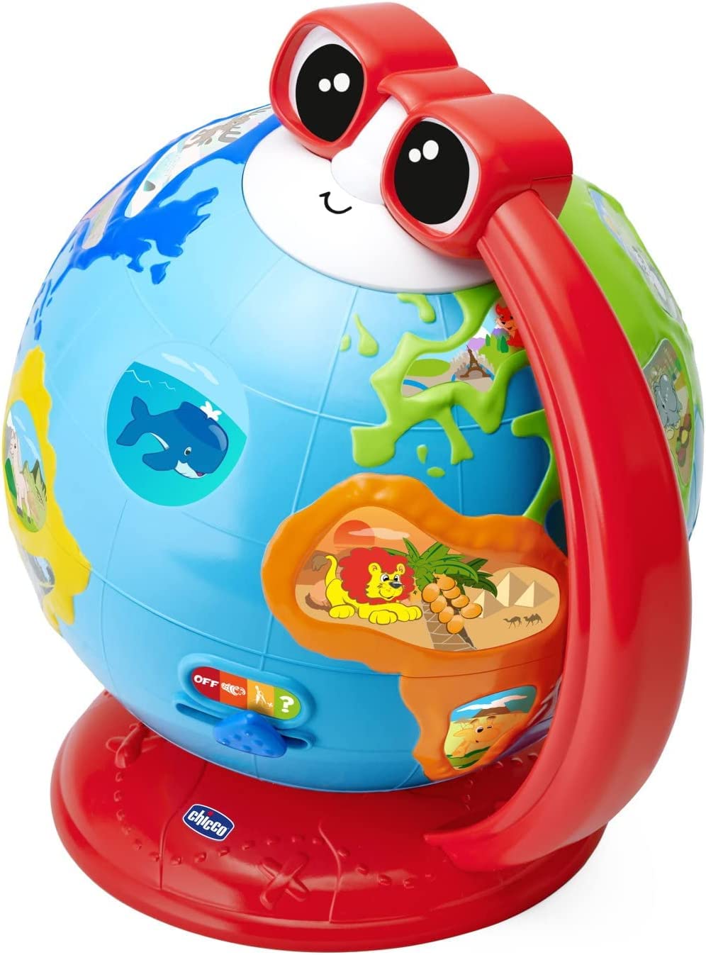 Chicco Juego Dante El Globo Parlante, Globo Educativo e Interactivo para Aprender Geografía, 3 Modos de Juego con Frasi, Quiz y Canciones en la Tierra, Inspirado en el Método Montessori, 2-6 Años