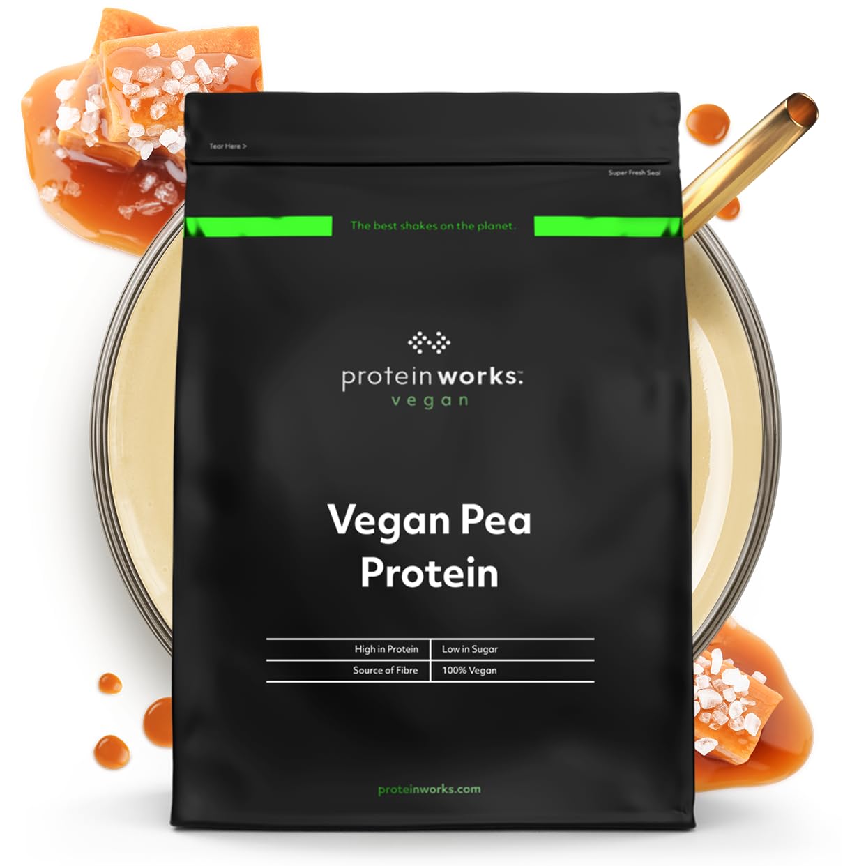 Protein Works - Pea Protein Isolate Protein Powder | 100% Plant-Based & Natural | Gluten Free | No Added Sugar | Salted Caramel | 1 Kg