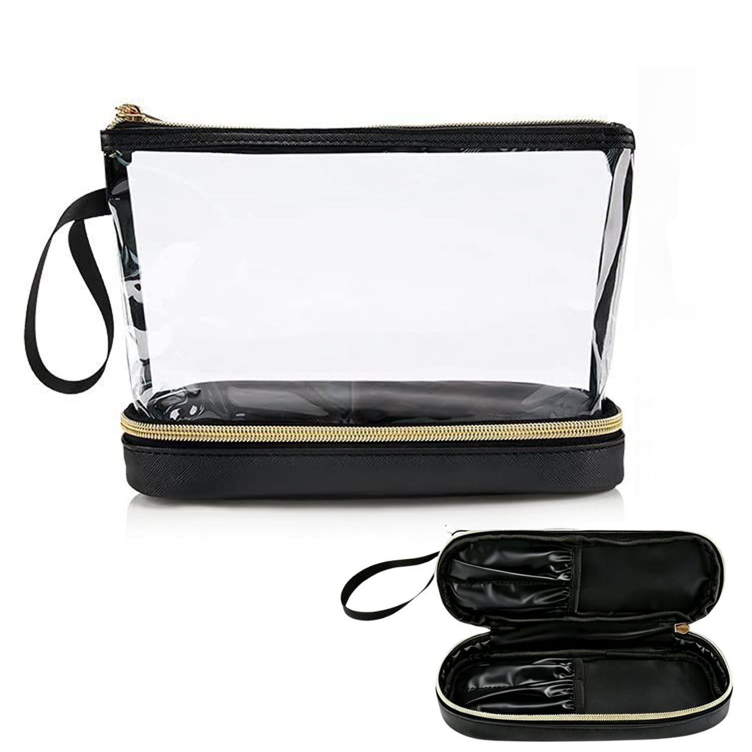 Dual-Layer Waterproof Makeup Pouch Bag, Travel-Ready Cosmetic Organizer for Women | Waterproof | Dual Compartment | Lightweight | Compact Design | Zipper Closure-image-26