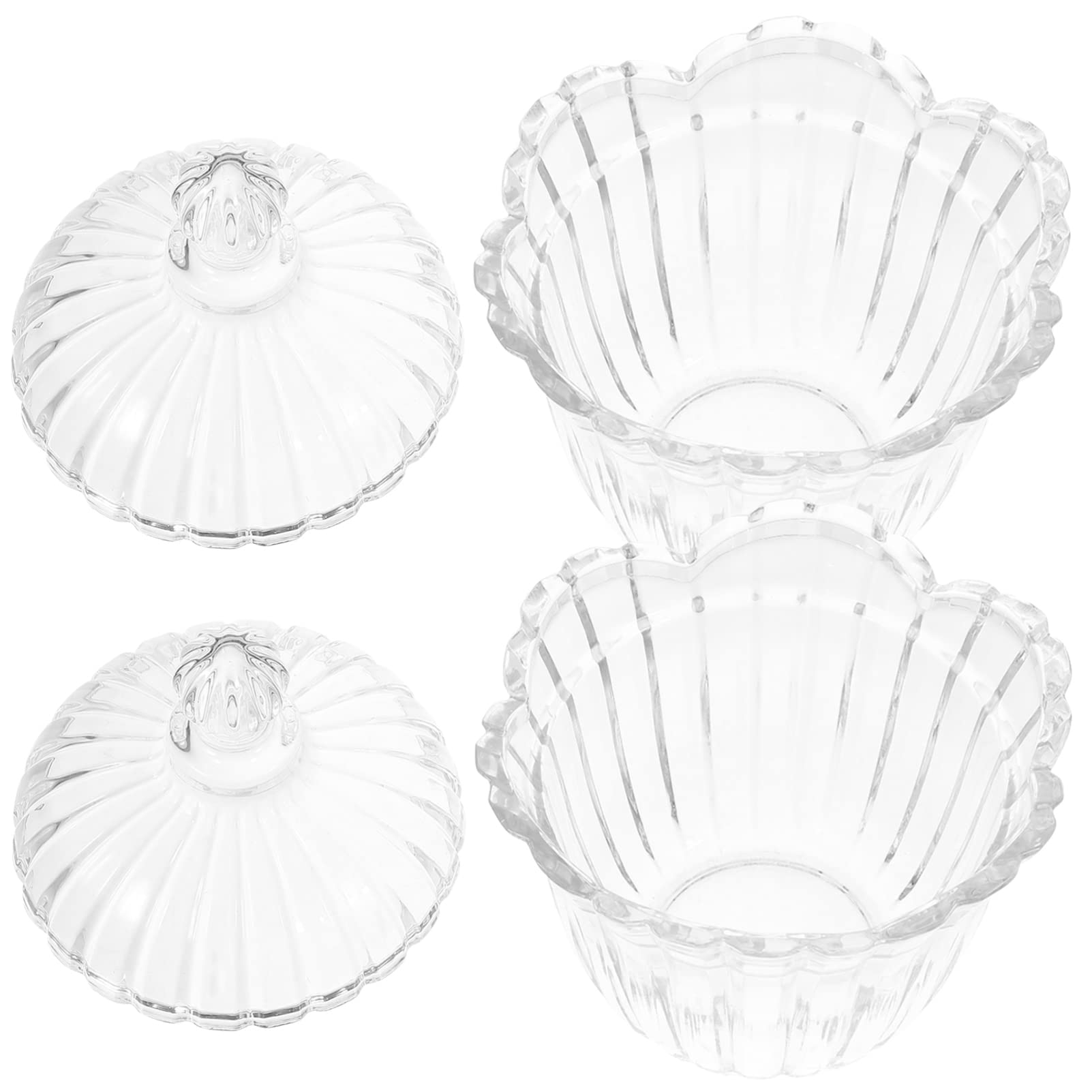 Yardwe 2piezas Frascos De Almacenamiento De Vidrio Con Tapa Recipientes Para Dulces y Snacks Para Mantener La Frescura De Alimentos Casa