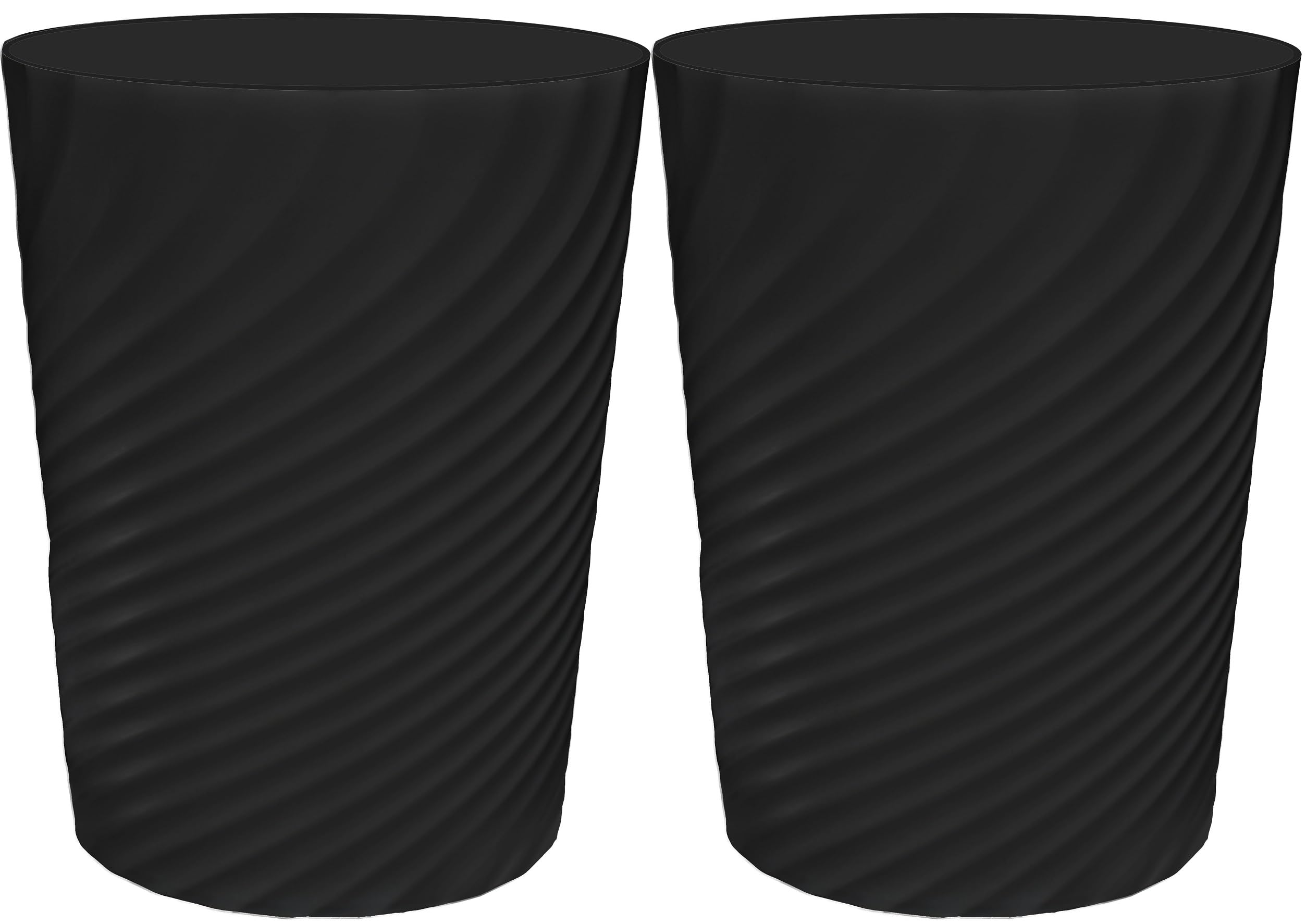 DAJITRE 1.8 Gallon Small Trash Can Wastebasket Recycling Bin Slim Profile for Compact Spaces Bathroom, Office, Bedroom, Kitchen (1.8 Gallon-2pack, Black)