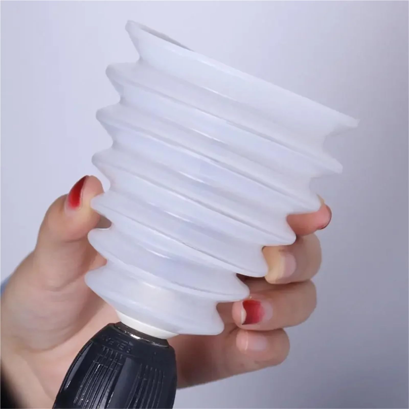 Colector de polvo de perforación Dispositivo A Prueba De Polvo Recipiente For Cenizas Taladro Percutor Colector Cubierta Eléctrica(White Lengthen)