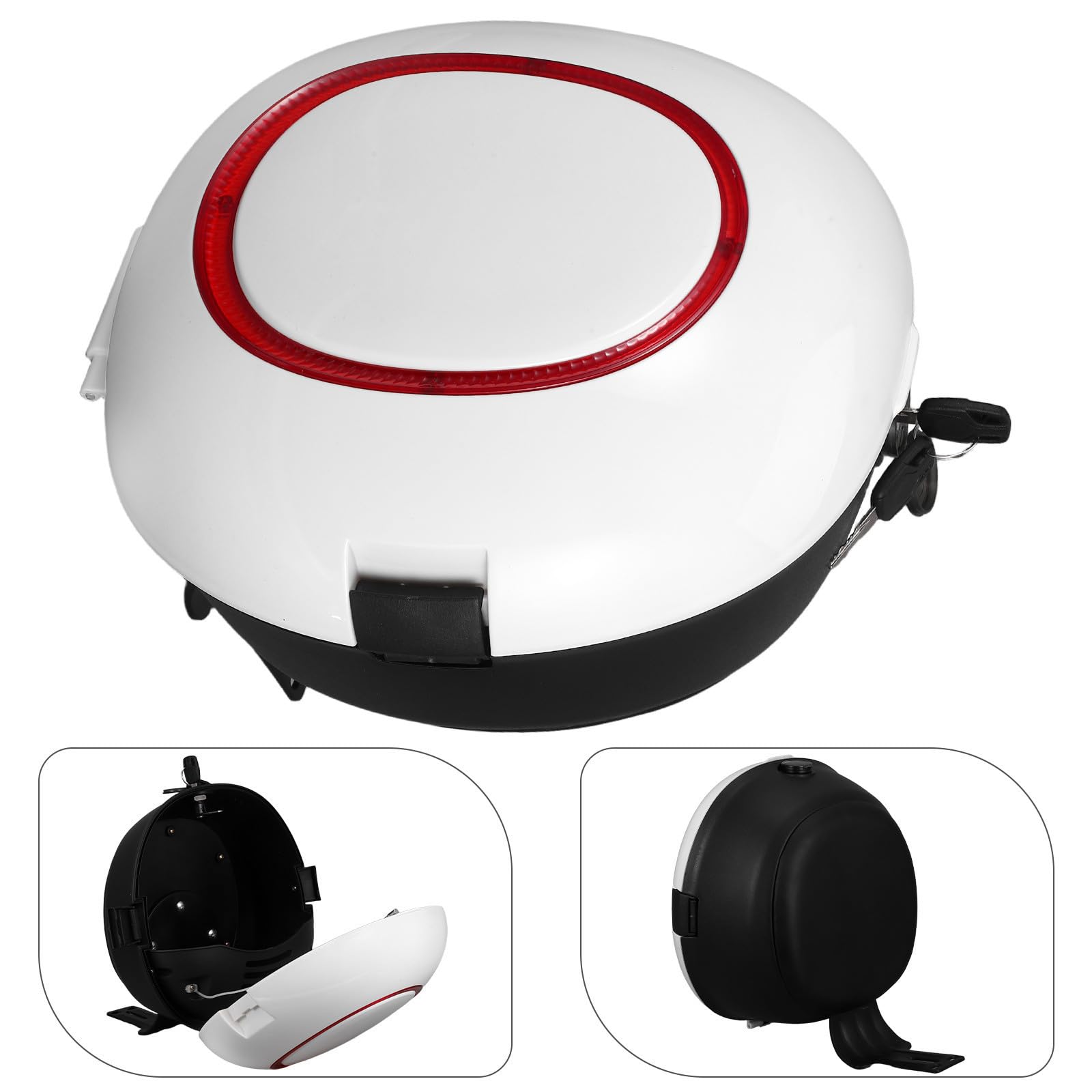 ifundom Boîte arrière de Moto et Top Case Scooter en ABS avec Dossier rembourré, Protection Contre intempéries, Design pour optimisation d'espace, Parfait pour Voyages et activités
