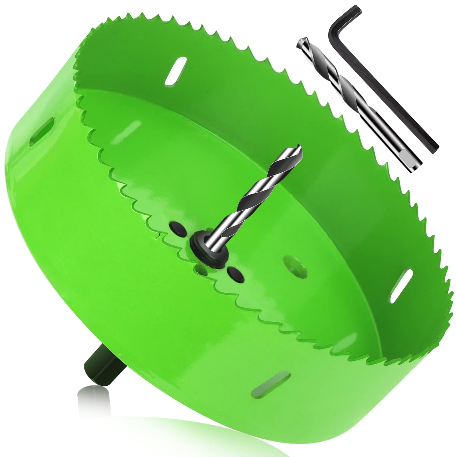 LifeIdeas 8 inch Hole Saw, Bi-Metal & Heavy Duty Hole Saw with Arbor Mandrel, Hole Drilling Cutter for Cornhole Boards, Metal, Drywall, Plasterboard,