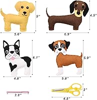 Vista 2 de CiyvoLyeen Kit de Costura de Perro para Niños – Divertido Conjunto de Manualidades de Felpa para Costura para Niñas y Niños – Juego de Regalo
