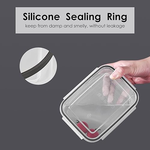 Miniatura 6 de Kqiang Recipientes de almacenamiento de frutas para refrigerador, contenedor fresco con cesta filtrable y tapa hermética, recipientes de ahorro de