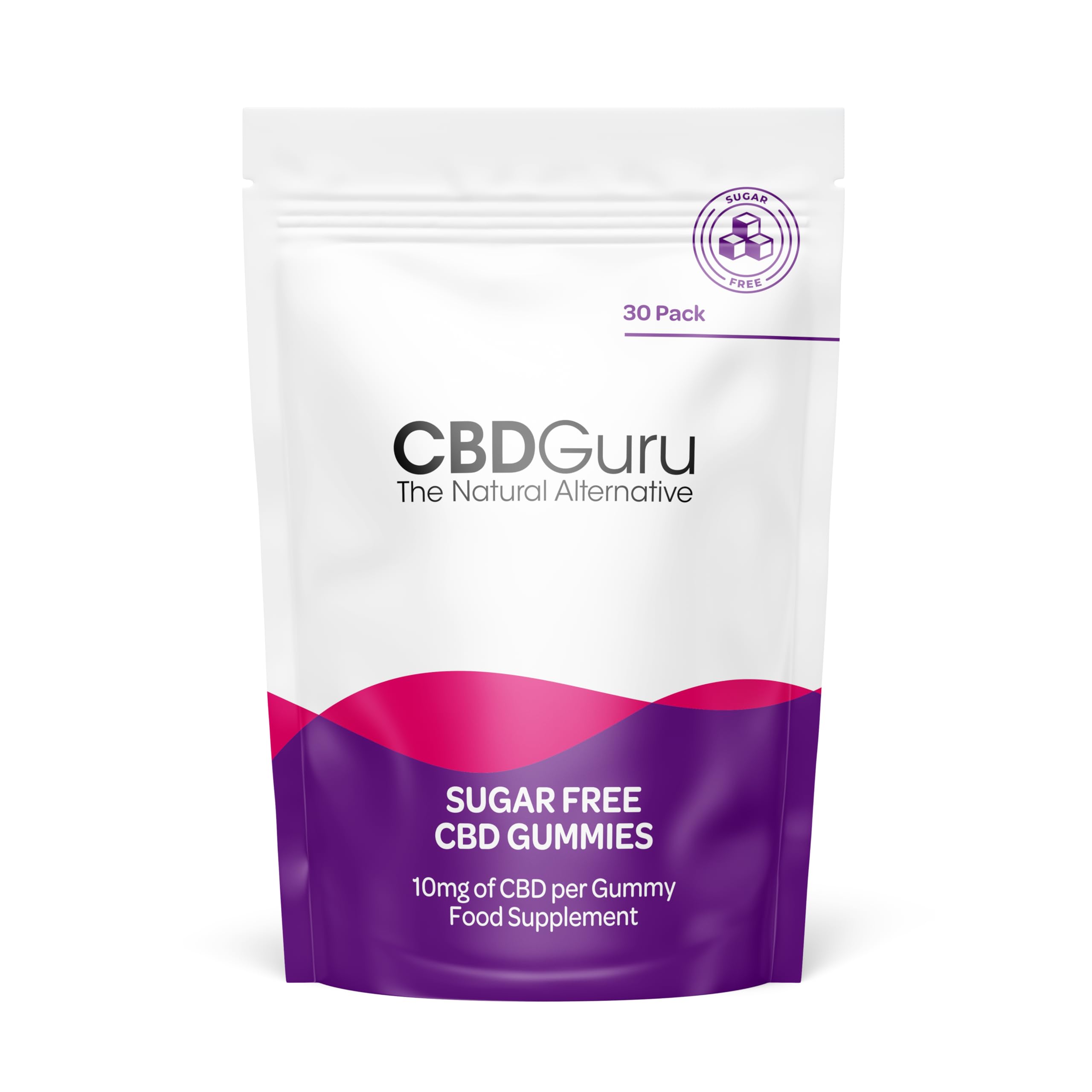 CBD Guru Sugar Free CBD Gummies 10mg 30 Pack - Mixed Fruit Flavour Broad Spectrum CBD Gummy Bears for Sleep & Anxiety Support, 600mg Total CBD Supplement