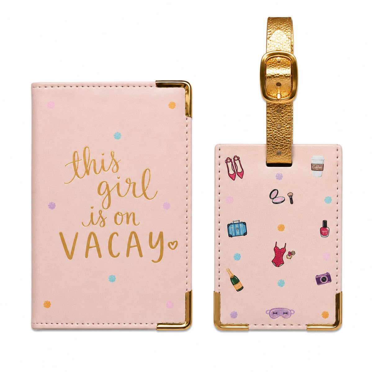 WORD TRAVELER Passport Cover Holder And Luggage Tag Set In Gift Box