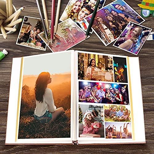 Magnetic Photo Album with Self Adhesive Page, Our Adventure Book with Leather Cover, DIY Albums for Wedding Anniversary Photo Size 7x12cm, 10x15cm, 15x20cm, 20x25cm