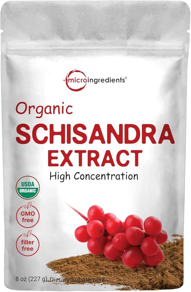 Organic Schisandra Extract Powder, 8 Ounce, Traditional Adaptogen and Filler Free, Pure Schisandra Supplement, Supports Liver Detox and Cognitive Health, No GMOs USDA Organic