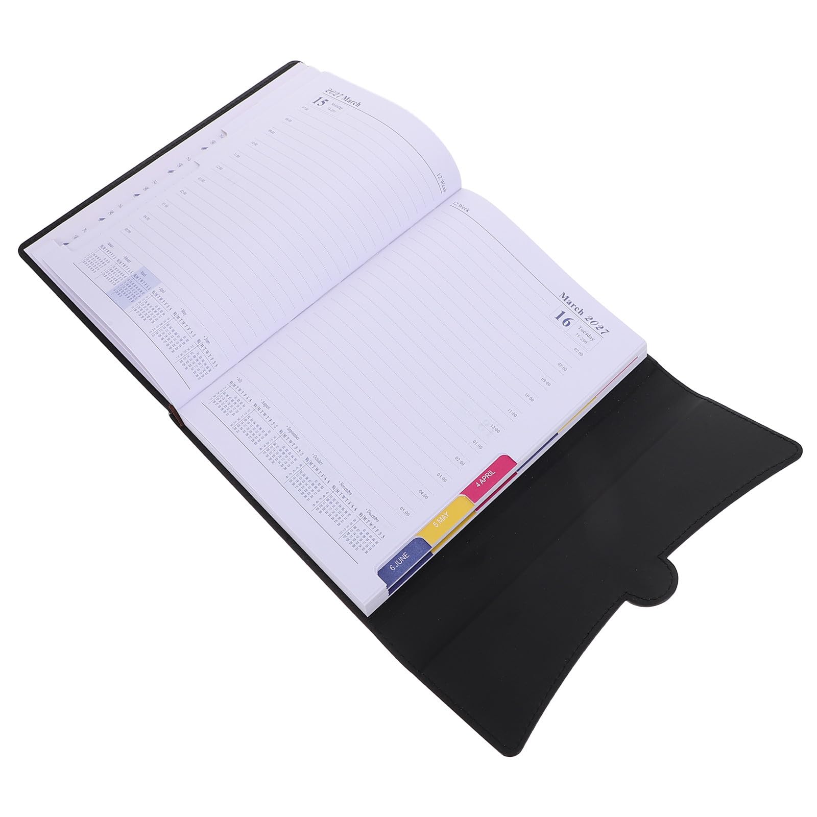Gatuida Agenda Settimanale A5 2027 Nero in Similpelle e Carta, Pianificatore Giornaliero Completo, per Studio Accademico e Note, per Professionisti e Studenti