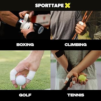 SPORTTAPE Zinc Oxide Tape - 2.5cm x 10m - White Rigid Strapping Finger Tape