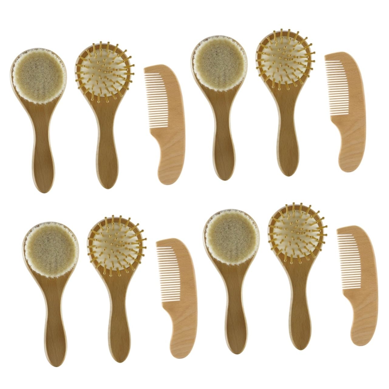 FRCOLOR 4 set di spazzole per capelli per bambini, in carta velina per sacchetti, no spazzola per la cura dei capelli dei bambini, set di pettini, a per shampoo per, a per