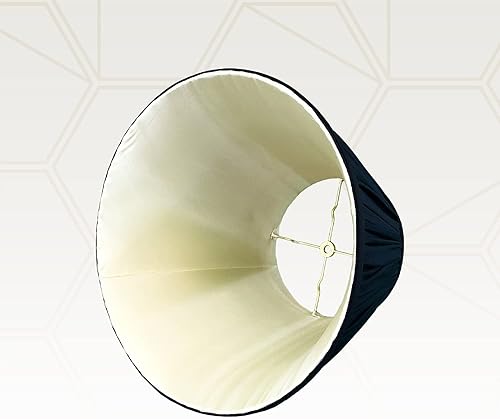 Vista 32 de Royal Designs Deep Empire - Pantalla plisada para lámpara, color beige, 9 x 18 x 14 pulgadas