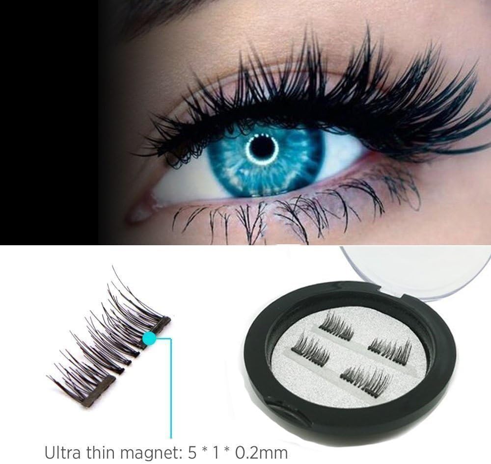 Magnetic Fake eyelashes-NO GLUE 3D Reusable Magnet Eyelashes 1.5cm Half Cover Ultra Thin 0.2mm for Natural Look Eyelashes Extension