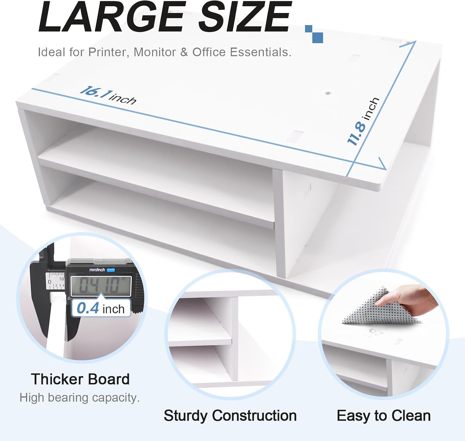 SONGWAY Printer Stand with Storage for Desk - Desktop Printer Shelf, Monitor Stand Riser, Desk Paper Storage Organizer for Home Office image 3