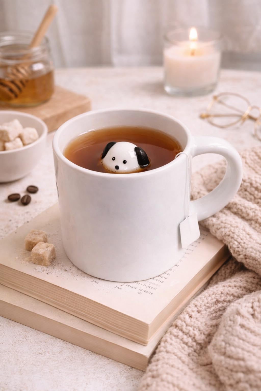 ARVALE Sürpriz Köpek Figürlü Seramik Kahve Kupası - Gizli Tasarım Mug Bardak