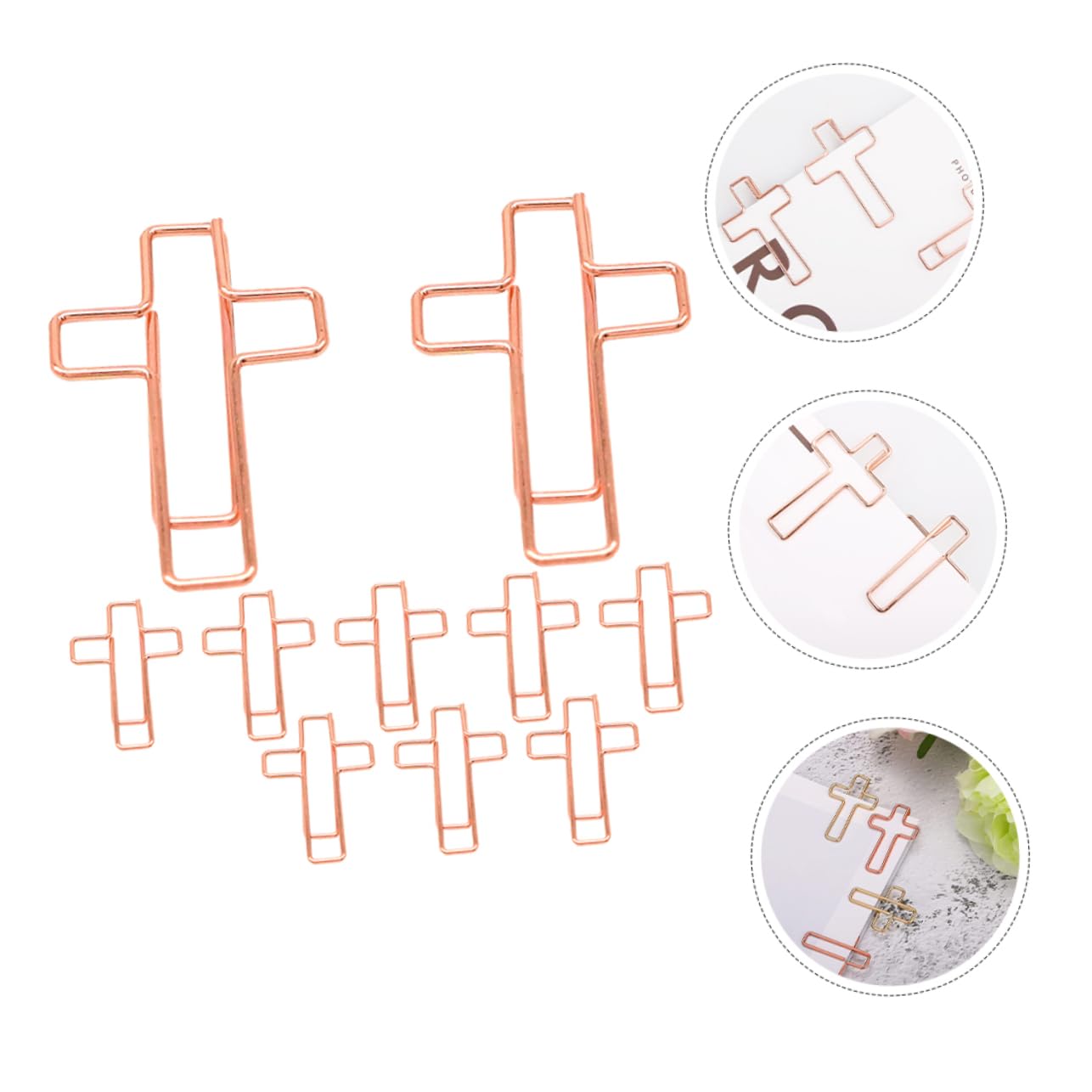 Uonlytech 10pezzi Graffette Metalliche Forma Di Croce Fermagli Per Documenti e Lettere Piccole Graffette Per Ufficio Grandi Per Raccoglitori e Quaderni