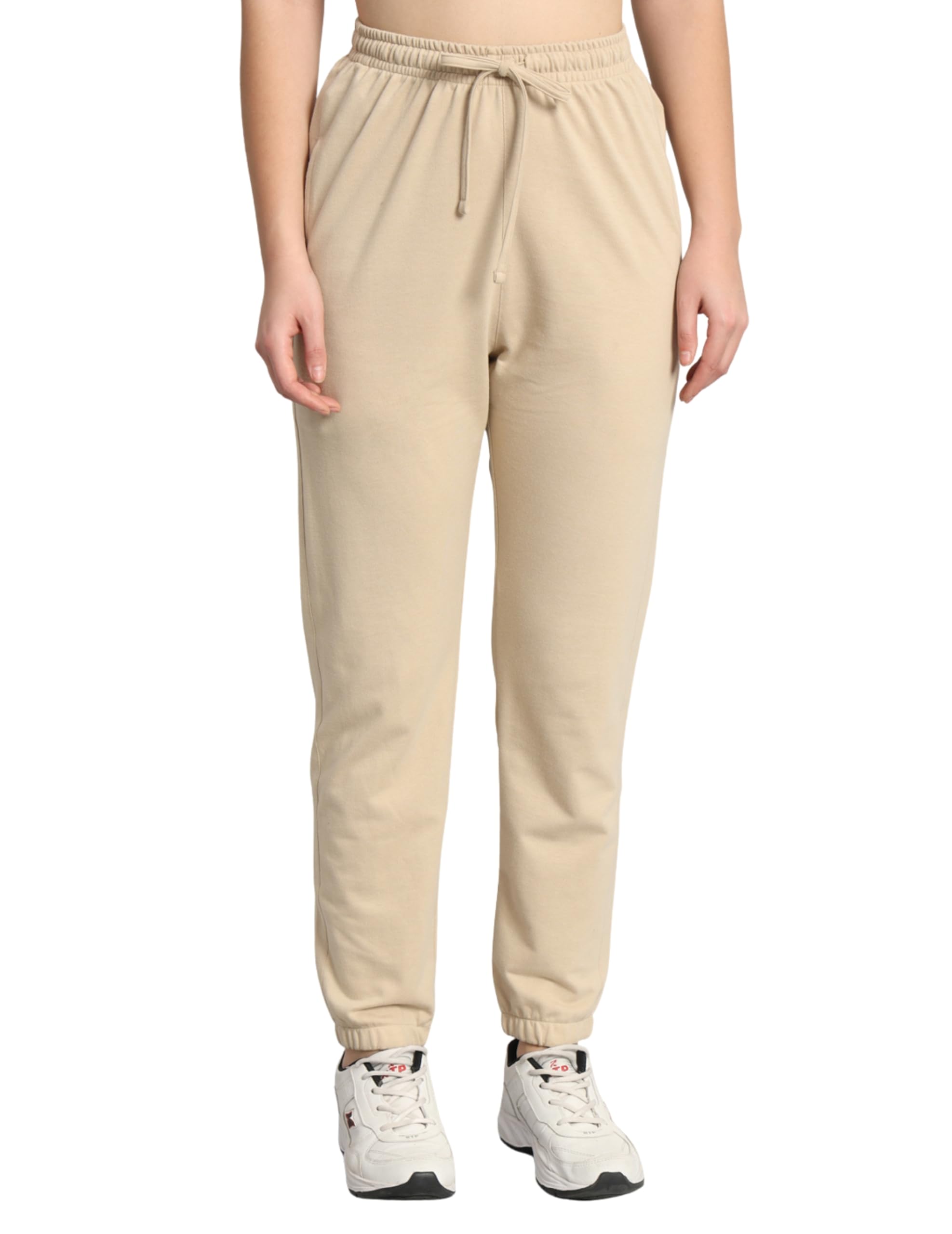 Women Cotton Blend Joggers | Solid Drawstring Waist Pants | Casual, Gym & Travel Wear/MKHWL-79$P-image-31