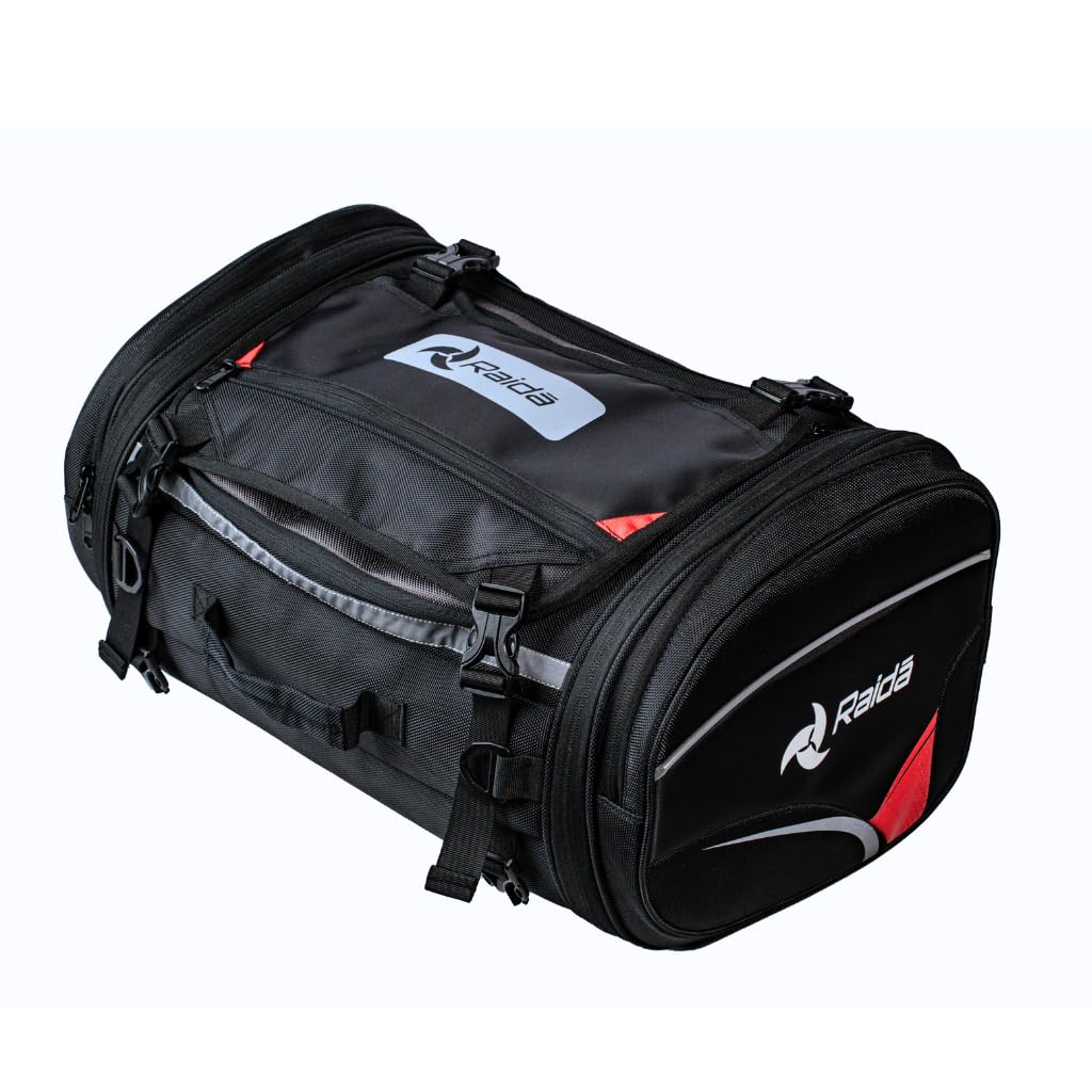 Raida Compass T43 Motorcycle Tail Bag | 43L | 1680D Tear-Resistant Fabric, EVA Panels | Detachable Luggage Flap | Backpack Convertible | Rain Cover Included-image-16
