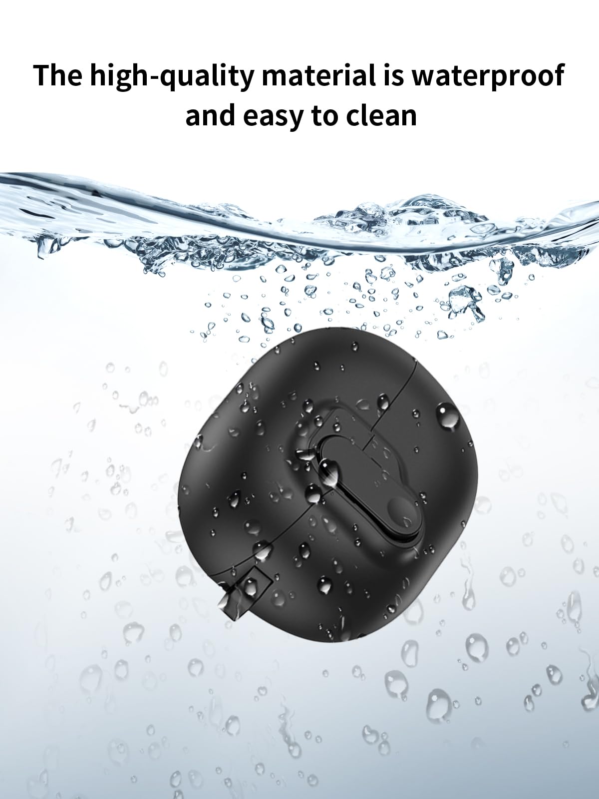 Compatibile con cuffie Huawei FreeBuds Pro 4/Pro 3, auricolari wireless con cancellazione del rumore, custodia protettiva trasparente morbida e antiurto con cordino, nero