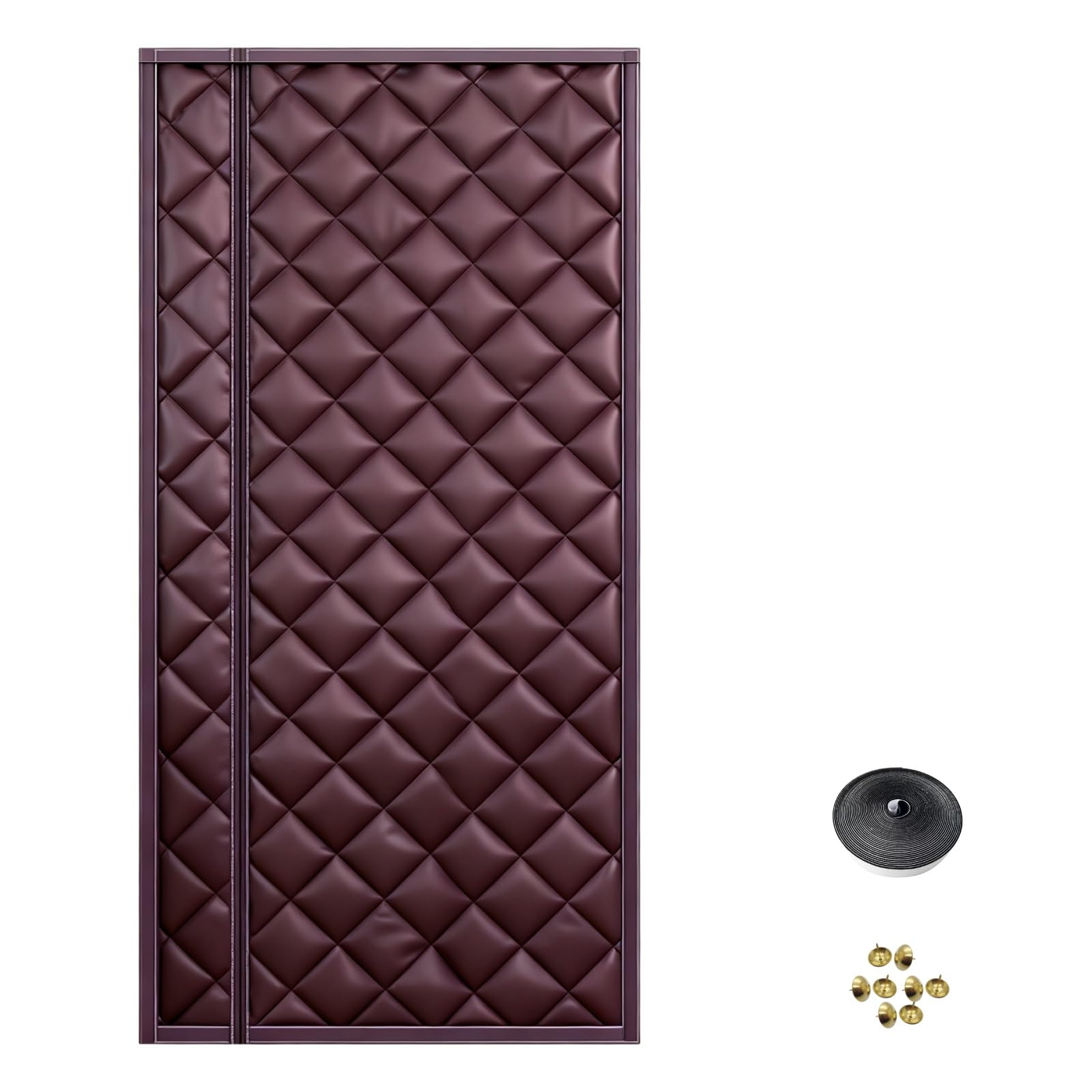 Wärmeschutzvorhang Türvorhang Kälteschutz Magnetischer Thermovorhang Magnet Tür Abdeckung 85x200cm 110x200cm 120x210cm Baumwolle Vorhang for Schlafzimmer, Küche, Balkon(Brown,W 85 x H 210cm)