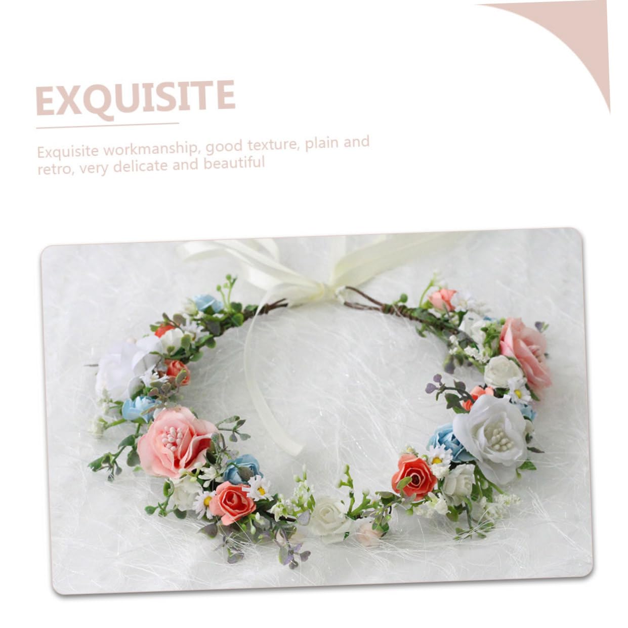 SHERCHPRY 3pezzi Flower Headband for Brides Wedding Floral Accessory for Ceremonies Parties and Photoshoots